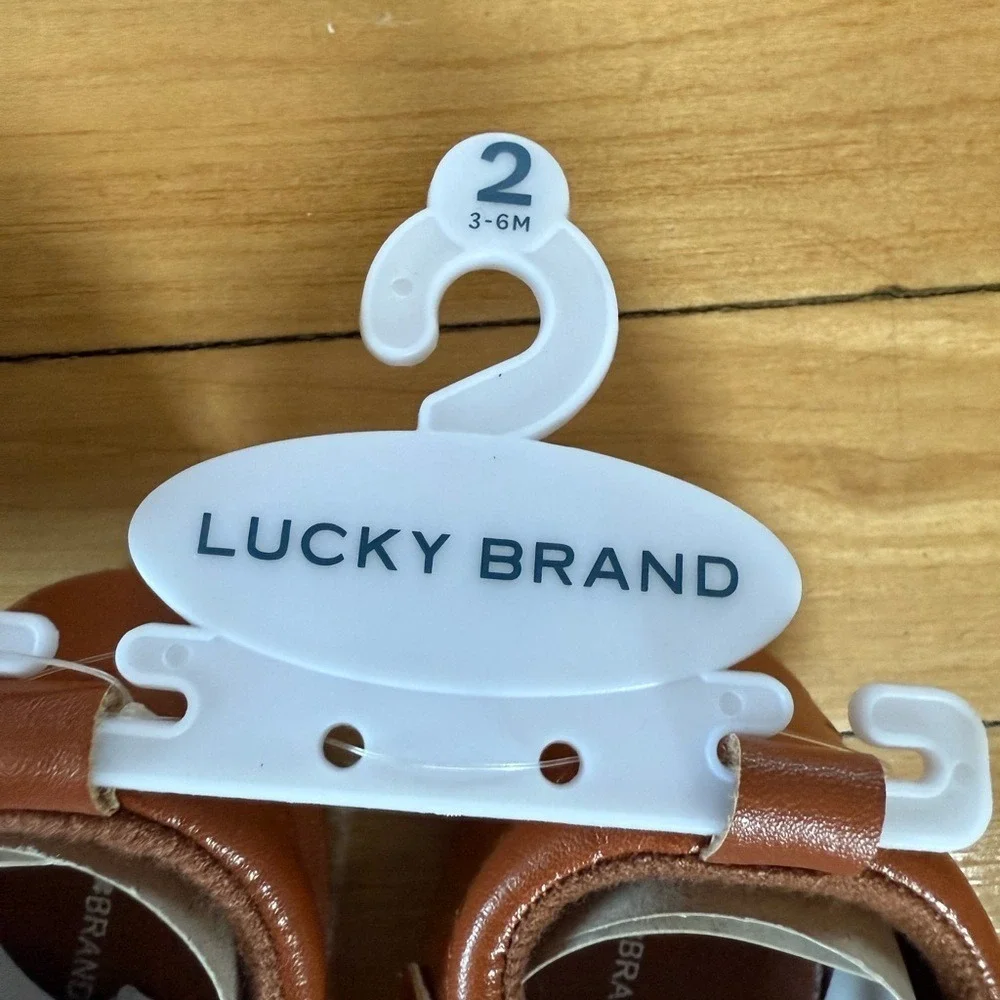 NWT Lucky Brand Rianne brown‎ woven crib shoes